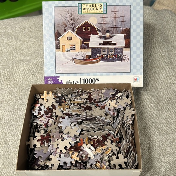 Lobster House in Winter Snow Buoys Boat 1000 Piece Puzzle Wysocki - Picture 3 of 5
